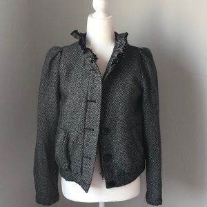 Urban Outfitters Ruffled Bomber Jacket